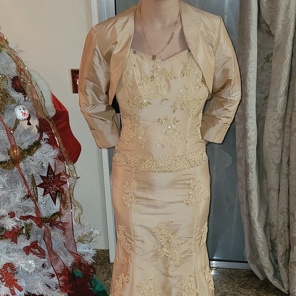 Peach Maxi With Jacket